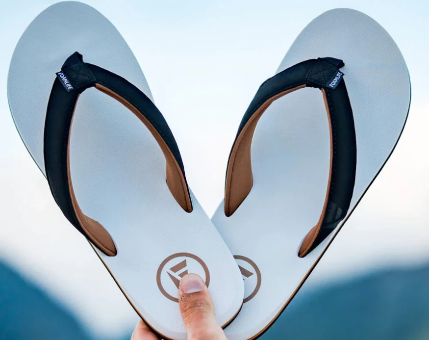 Foamlife Traa Sugar Cane Mens Flip Flops - White 5 Foamlife Traa Sugar Cane Mens Flip Flops - White - Image 5