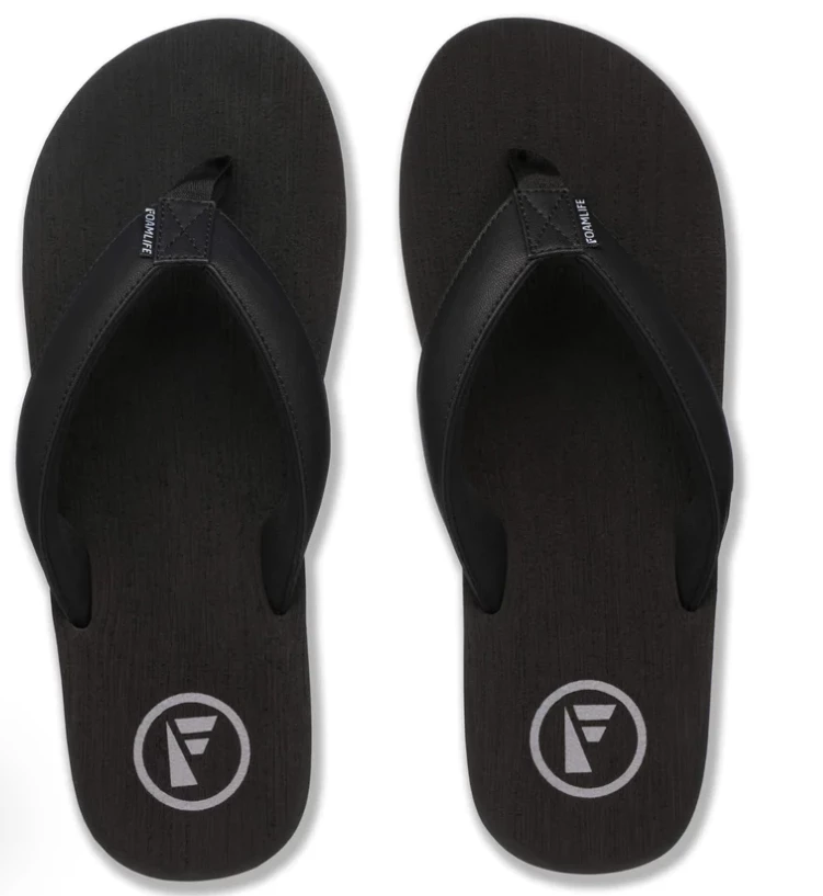 Foamlife Seales Mens Flip Flops - Black/Black 2 Foamlife Seales Mens Flip Flops - Black/Black - Image 2