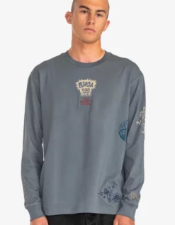 RVCA Scorched Mens Long Sleeve T-Shirt - Slate