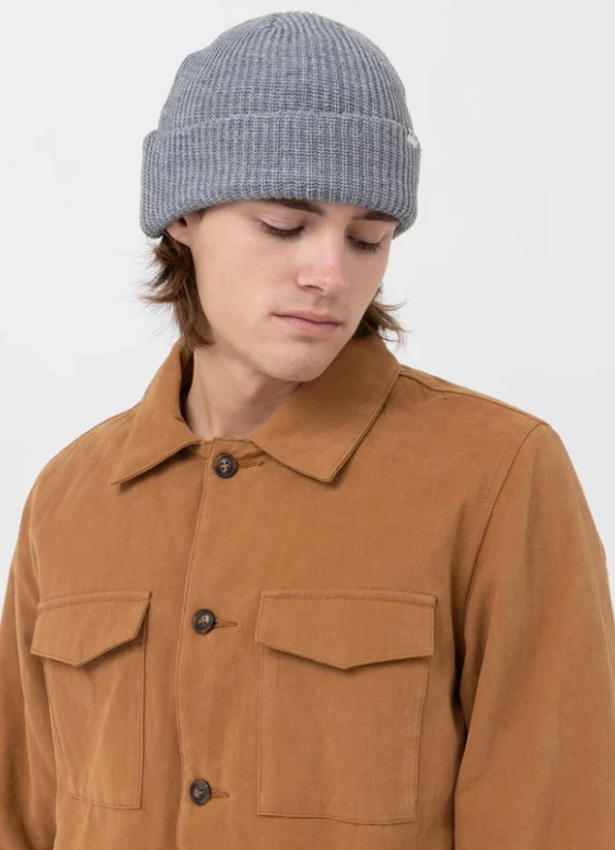 Rhythm Worn Patch Beanie - Heather Grey 2 Rhythm Worn Patch Beanie - Heather Grey - Image 2