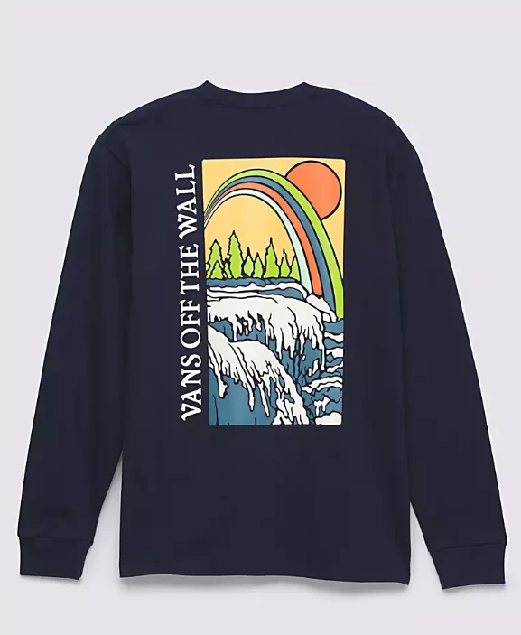 Vans Positive Vibes Scenic Long Sleeve Mens T-Shirt - Navy 5 Vans Positive Vibes Scenic Long Sleeve Mens T-Shirt - Navy - Image 5