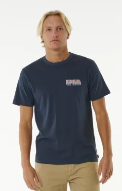 Rip Curl Surf Revival Repeater Mens Short Sleeve Tee - Dark Navy