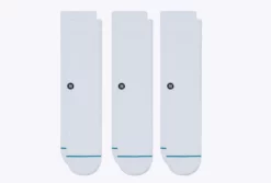 Stance Iconic Unisex 3 Pack Crew Socks - White