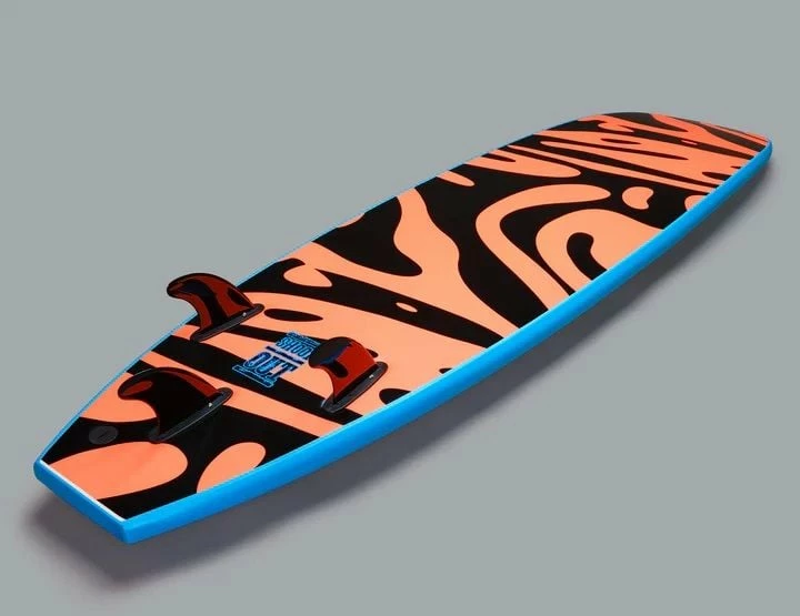 Vision VCT Shoot Out 7'6" Softboard - Cyan/Warm Red Ripple 4 Vision VCT Shoot Out 7'6" Softboard - Cyan/Warm Red Ripple - Image 4