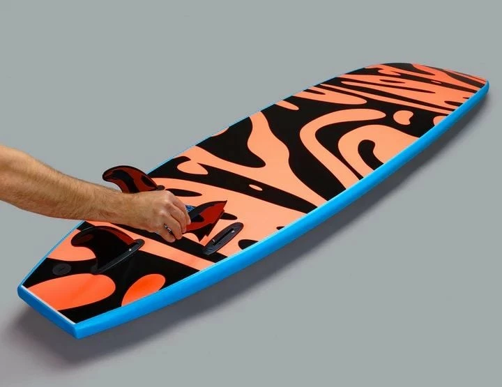Vision VCT Shoot Out 7'6" Softboard - Cyan/Warm Red Ripple 3 Vision VCT Shoot Out 7'6" Softboard - Cyan/Warm Red Ripple - Image 3