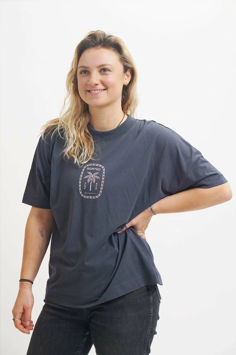 Sorted Surf Shop Unisex Oversized Tee - India Ink Grey 3 Sorted Surf Shop Unisex Oversized Tee - India Ink Grey - Image 3