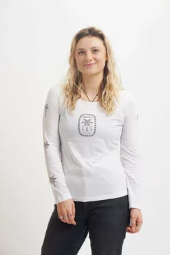 Sorted Surf Shop Long Sleeve Womens Top - White