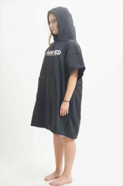 Sorted Surf Premium Hooded Kids Changing Robe - Black -UK Surfing Equipment Sales Store sorted robie kids3