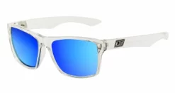 Dirty Dog Vendetta Polarised Sunglasses - Crystal/Blue Mirror