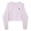 Vans Junior V Long Sleeve Womens Cropped T-Shirt - Pink
