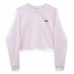 Vans Junior V Long Sleeve Womens Cropped T-Shirt - Pink