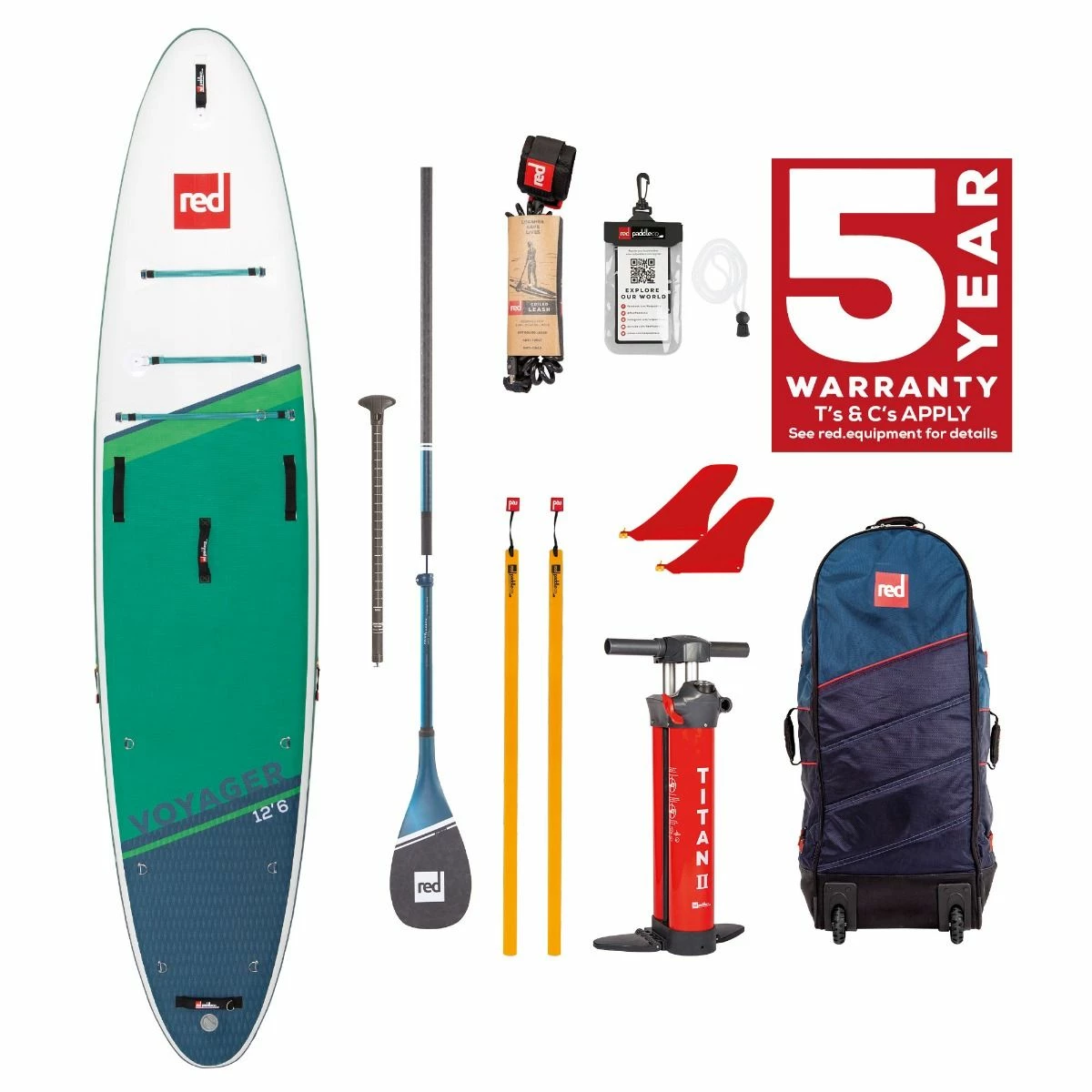 Red Paddle Co 12'6 Voyager Prime ISUP Package 2023 1 Red Paddle Co 12'6 Voyager Prime ISUP Package 2023